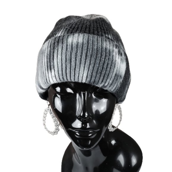Tie Dye Soft & Cozy Black & White Stylish Beanie. - Picture 1 of 4